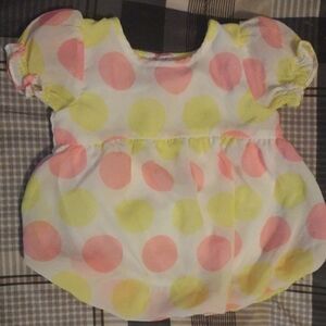 Polka Dot Baby Dress - Yellow & Pink Circles